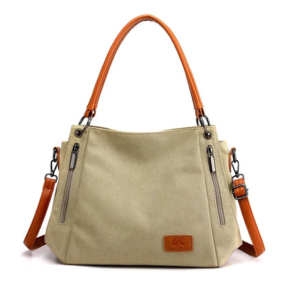 Canvas Shoulder Bag Women Large Capacity Crossbody Handbag