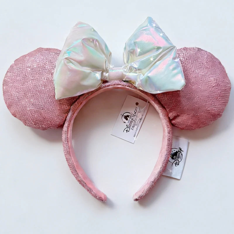 Minnie Mouse Sequin Ears Headband with Bow – Disney Park Style