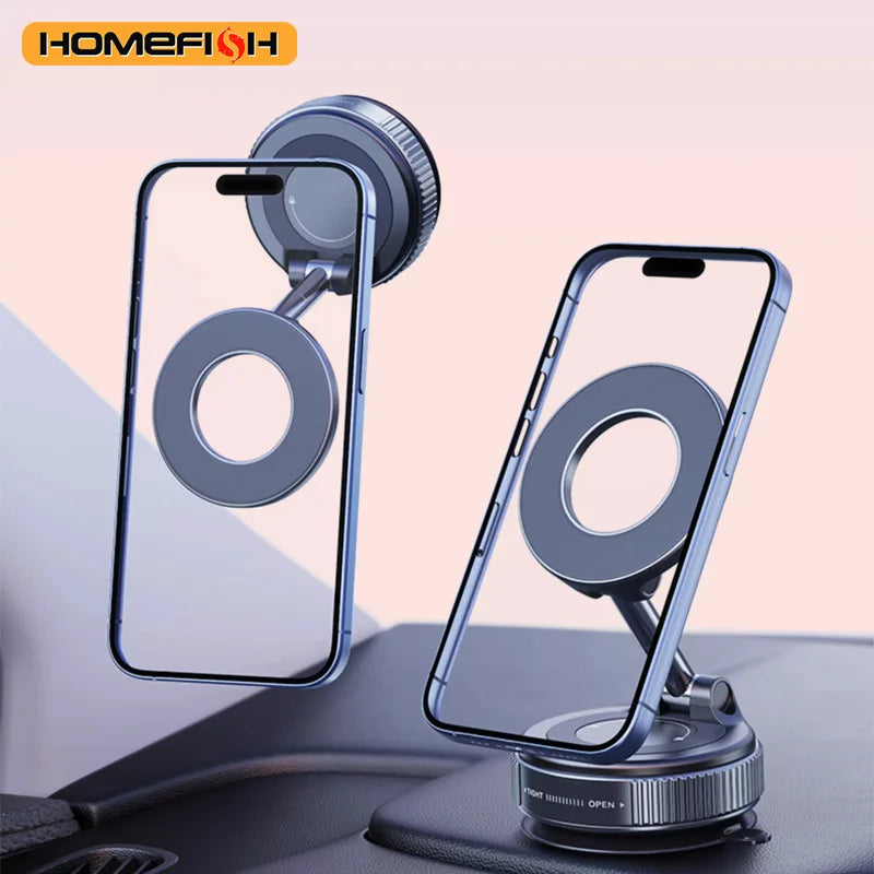 Magnetic Phone Holder with 3-Axis Rotation & Adjustable Suction Base
