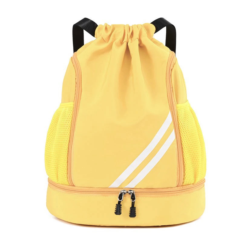 Sports Gym Drawstring Backpack with Shoe Compartment for Men & Women