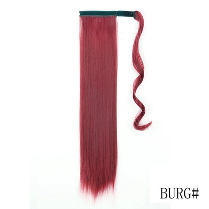 Wrap Around Ponytail Extension Synthetic Straight Hair 22-34 Inch