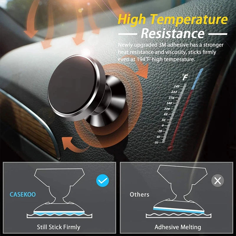 Magnetic Car Phone Holder Universal Dashboard Mount for iPhone & Samsung