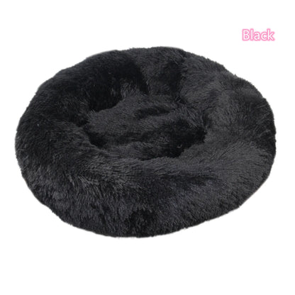 Calming Donut Cat Bed – Super Soft Plush Washable Pet Sleeping Cushion