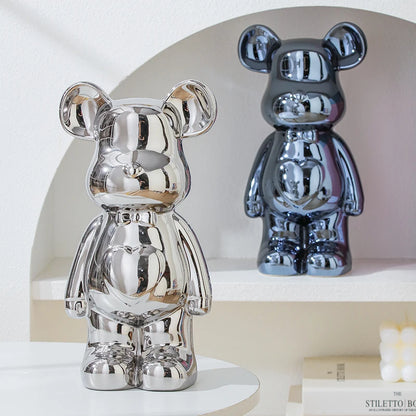 Bear Brick Ceramic Statue – Aesthetic Home Decor Figurine