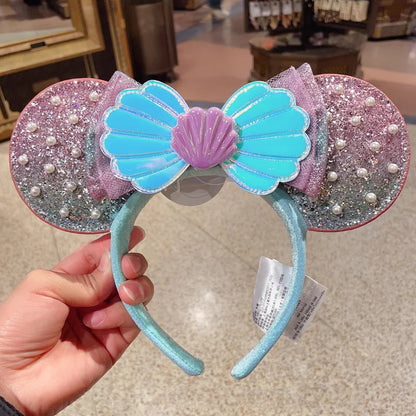Disney Princess Minnie Ears Headband – Sequin Bow Hair Hoop