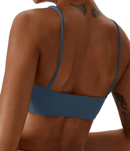 Women's Sports Bra – Nylon Cross Back with Removable Pads