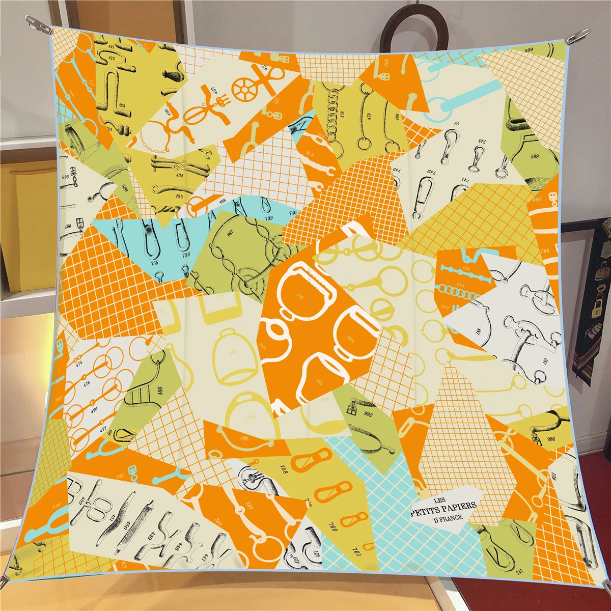 Women's Luxury Silk Square Scarf – 90cm Twill Print Bandana Shawl