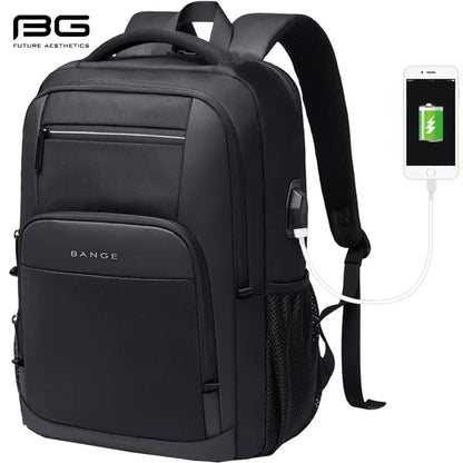 BANGE Laptop Backpack with USB Charging Port – Men's Business Travel School Bag