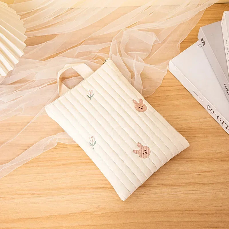 Embroidery Diaper Caddy Pouch – Quilted Cotton Nappy Purse