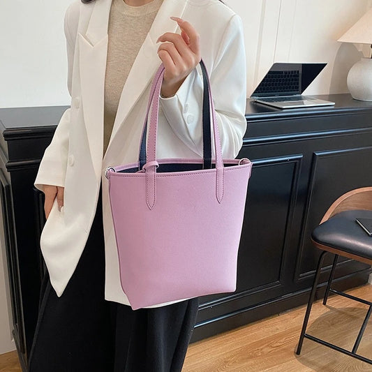 Double-Sided Tote Bag with Crossbody Pouch – Women's Shoulder Handbag