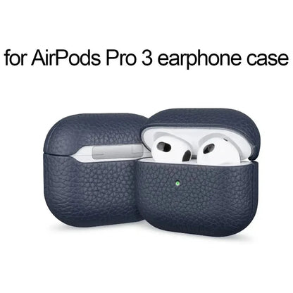 Genuine Leather AirPods Case – Litchi Texture, Italian Style