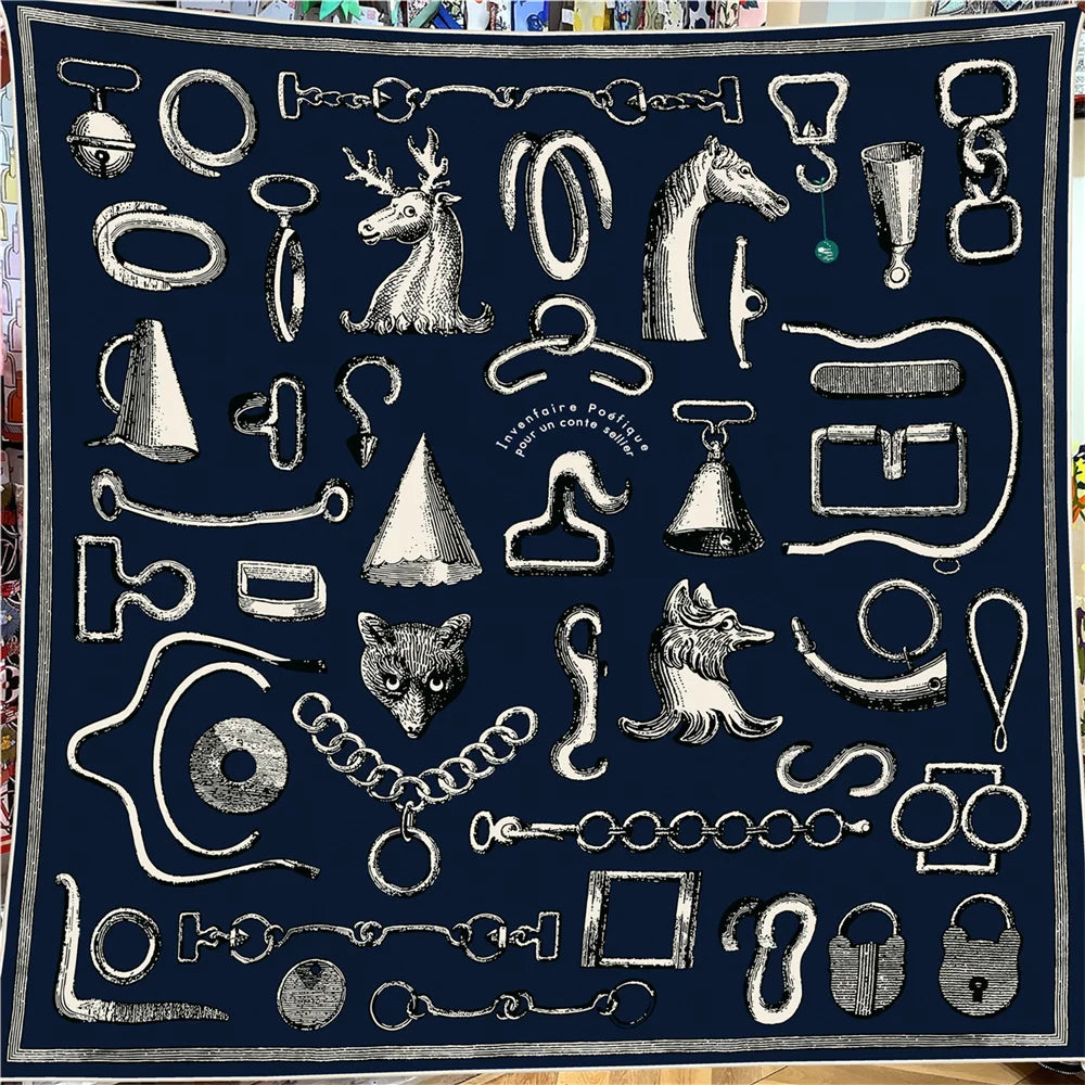 Luxury Silk Cashmere Square Scarf for Women – Designer Pashmina Shawl