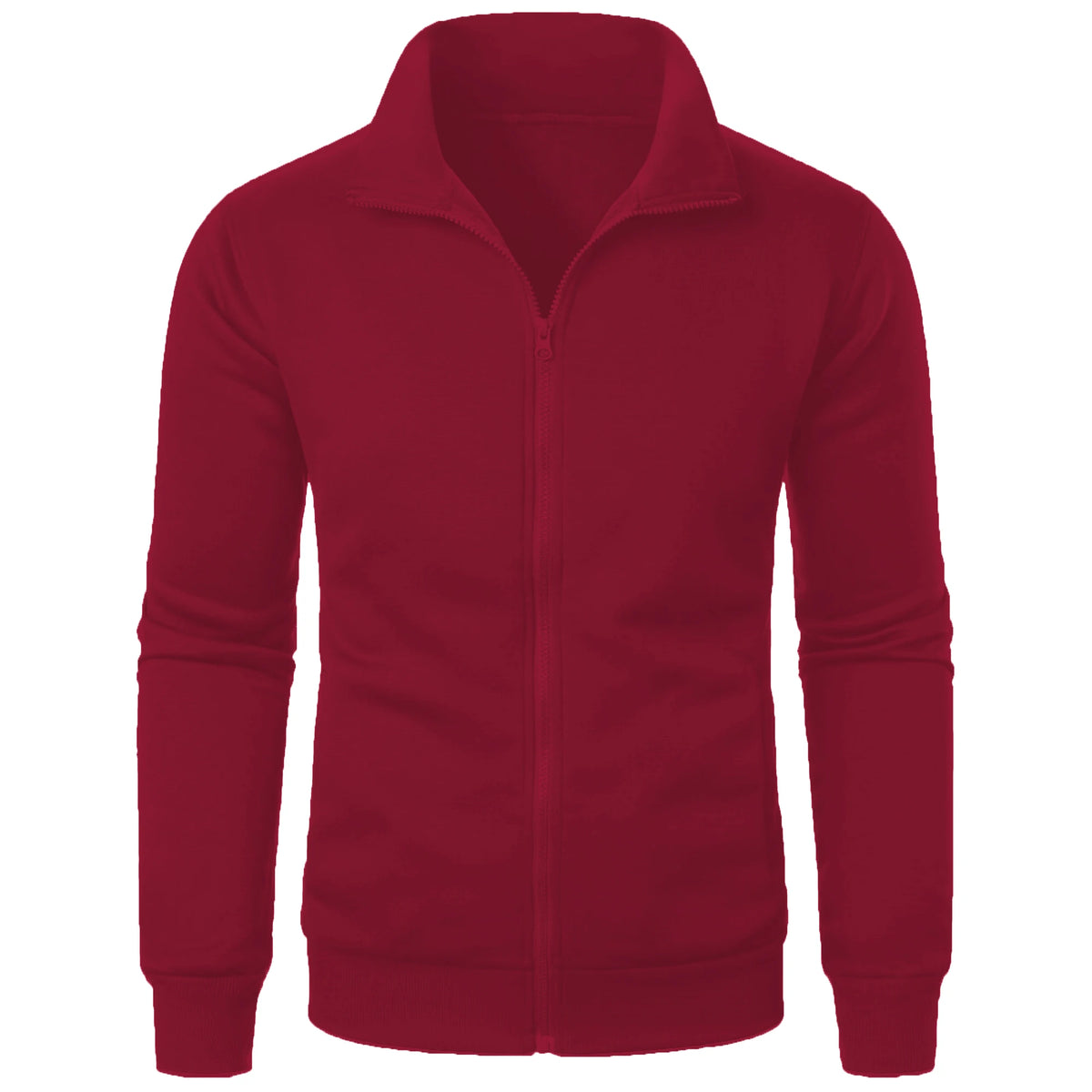 Men's Zip-Up Stand Collar Jacket – Casual Sports Solid Color Coat