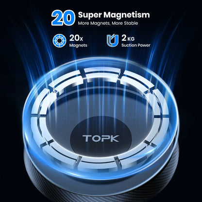 TOPK Magnetic Car Phone Holder – Air Vent Mount for iPhone & Android