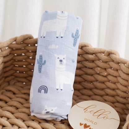 Baby Muslin Swaddle Blanket – Soft Bamboo Cotton, 47x43in, 22 Prints