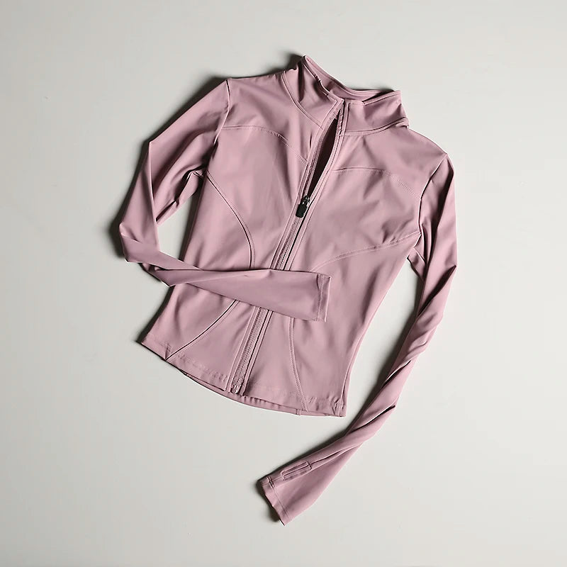 Women's Slim Fit Full-Zip Athletic Jacket – Quick Dry Activewear