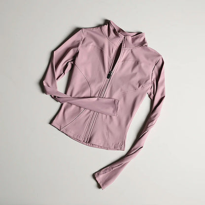 Women's Slim Fit Full-Zip Athletic Jacket – Quick Dry Activewear