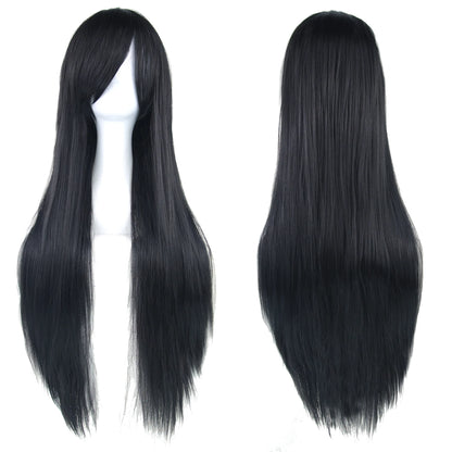 80cm Long Synthetic Cosplay Wig – Straight Hair, 36 Colors