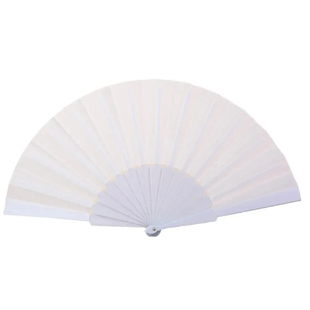 Folding Hand Fan Chinese Silk Fabric Fan for Weddings & Dance
