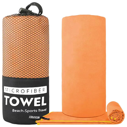 Microfiber Sports Towel with Mesh Bag – Quick Dry, Sand Free