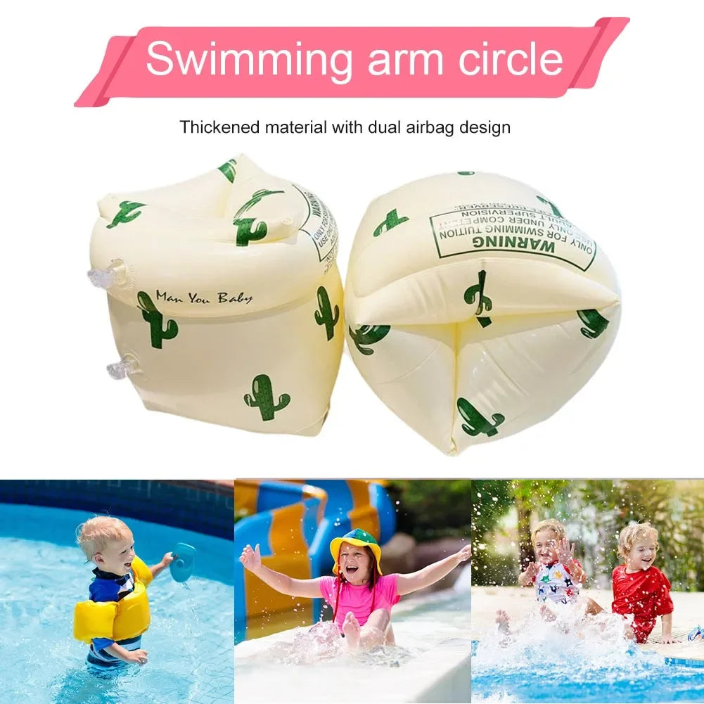 Inflatable Swim Arm Floaties for Kids & Adults – Fun Animal Design Swimming Armbands (1 Pair)