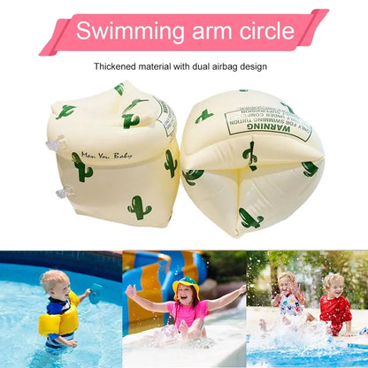 Inflatable Swim Arm Floaties for Kids & Adults – Fun Animal Design Swimming Armbands (1 Pair)