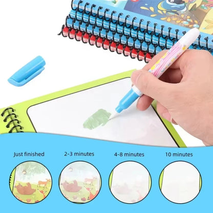 Magic Water Drawing Book for Kids with Water Pen
