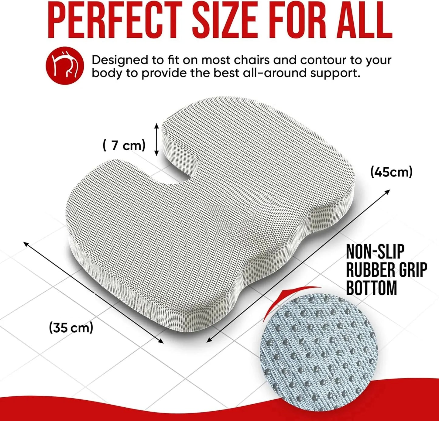 Ergonomic Memory Foam Seat Cushion for Office & Home