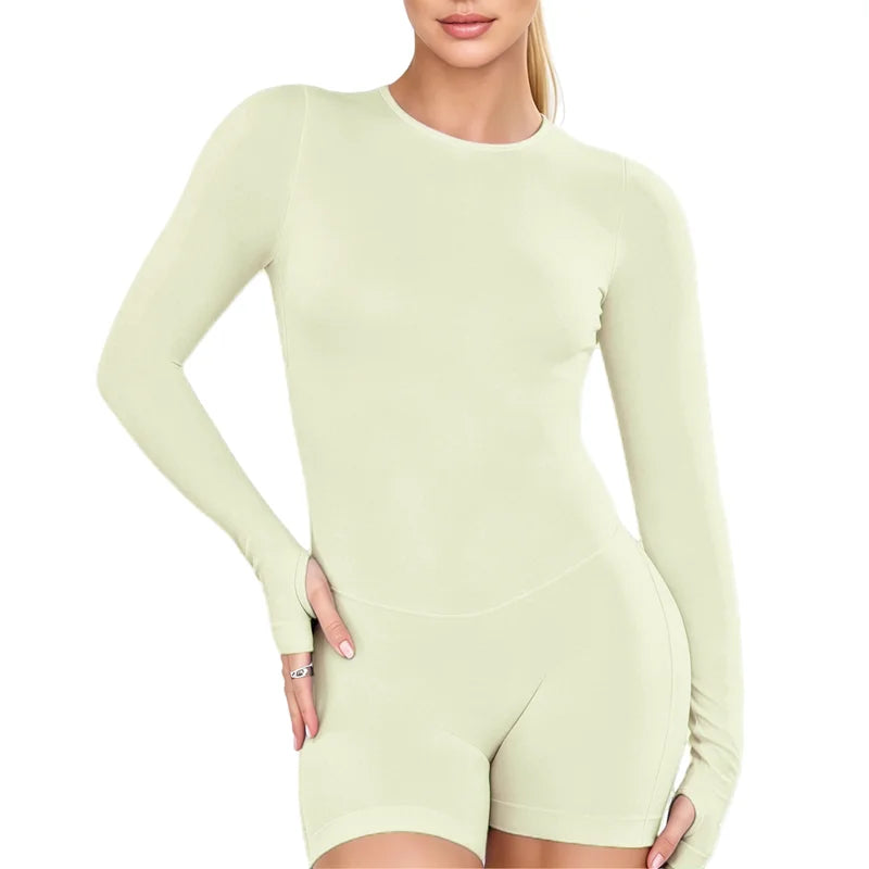 Women's Backless Long Sleeve Yoga Jumpsuit – Quick Dry