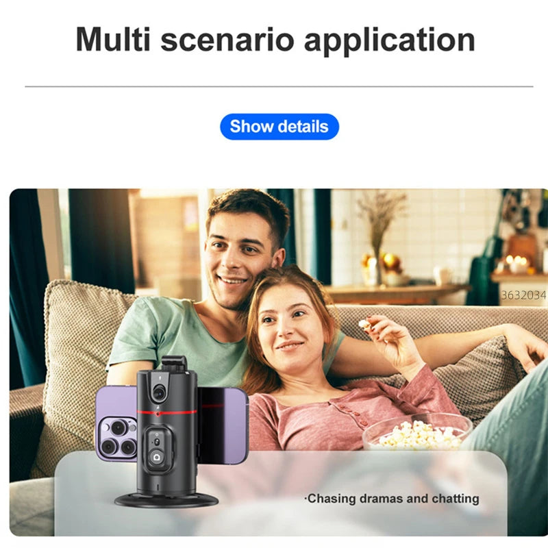 360° Gimbal Stabilizer Selfie Stick – Auto Face Tracking, Desktop Monopod for TikTok