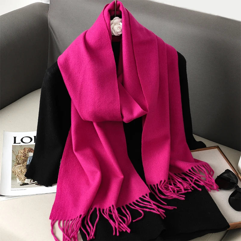 Cashmere-Feel Winter Scarf – Women's Long Warm Pashmina Shawl & Wrap