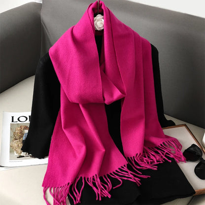 Cashmere-Feel Winter Scarf – Women's Long Warm Pashmina Shawl & Wrap