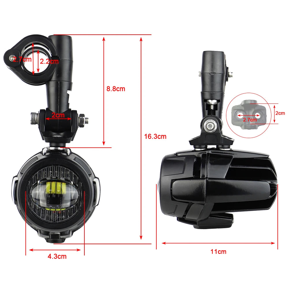 Motorcycle LED Auxiliary Driving Lights 40W 6000K – Universal Fog Spot Lamps
