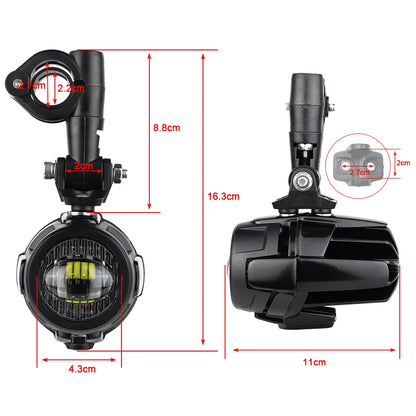 Motorcycle LED Auxiliary Driving Lights 40W 6000K – Universal Fog Spot Lamps