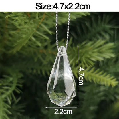 Crystal Acrylic Christmas Tree Hanging Ornaments – 5-Pack