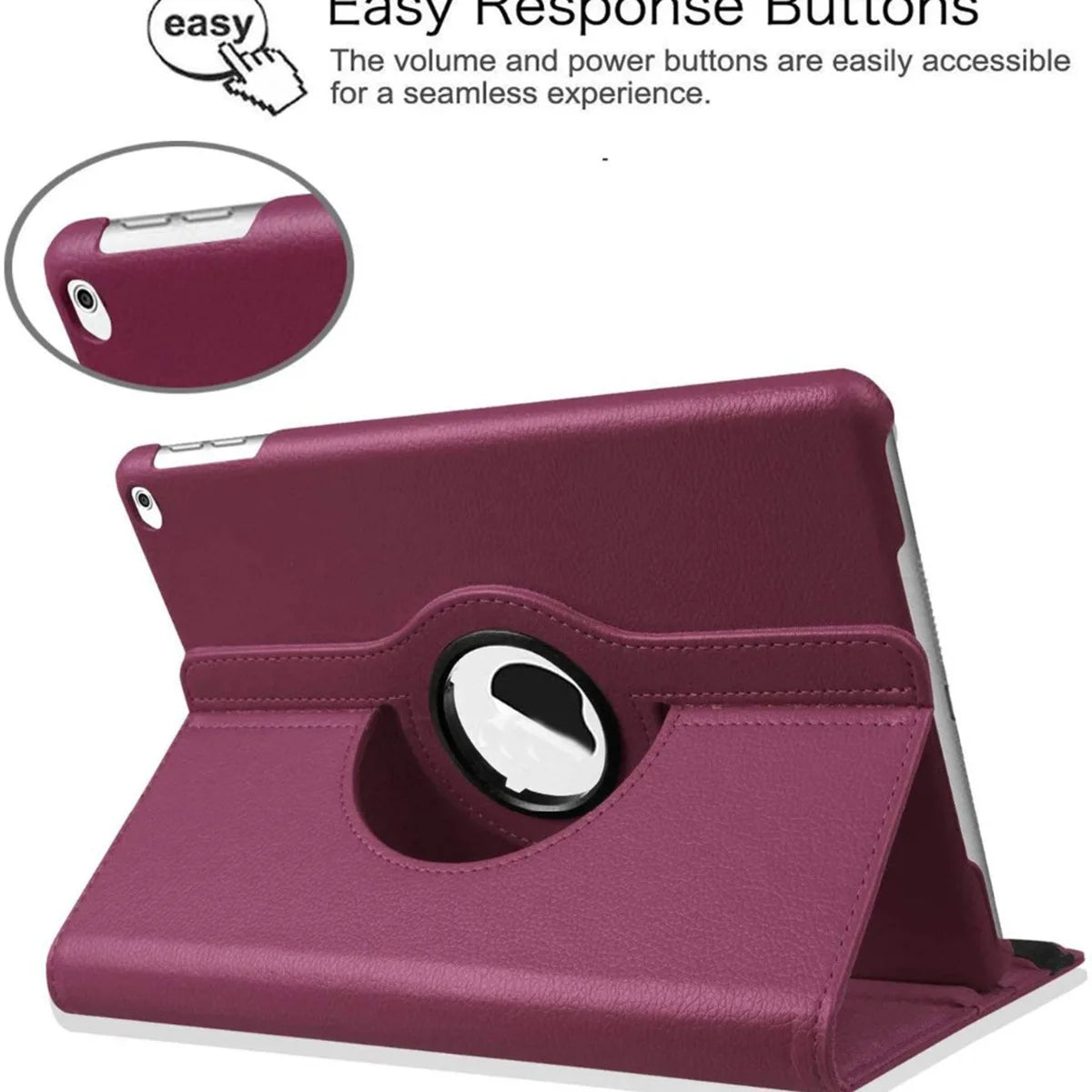360 Rotation iPad Case Leather Stand Cover All Models
