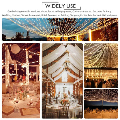 LED String Fairy Lights – 8 Modes, 5M–100M, Indoor & Outdoor