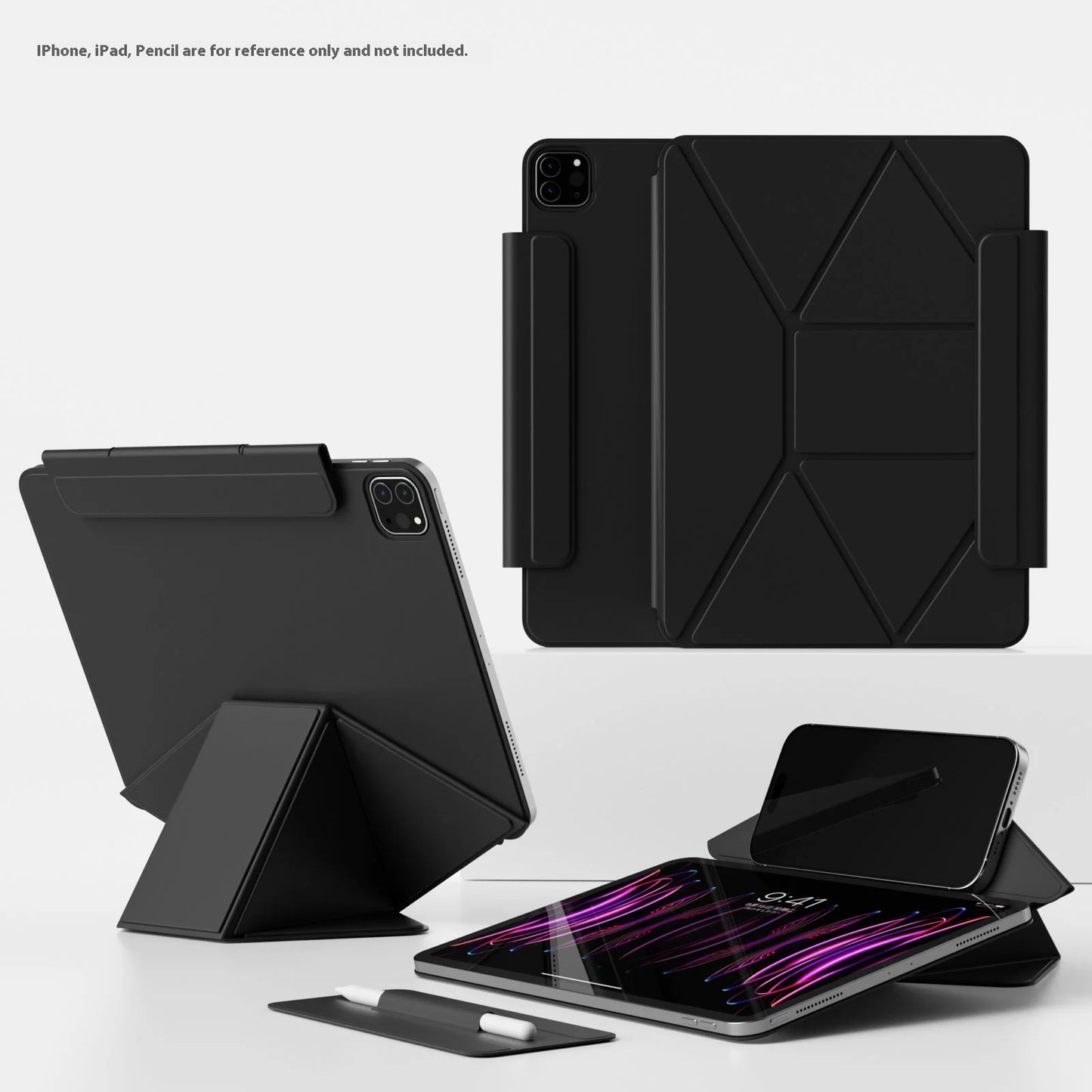 Magnetic iPad Case with Multi-Angle Stand for iPad Pro, Air, Mini