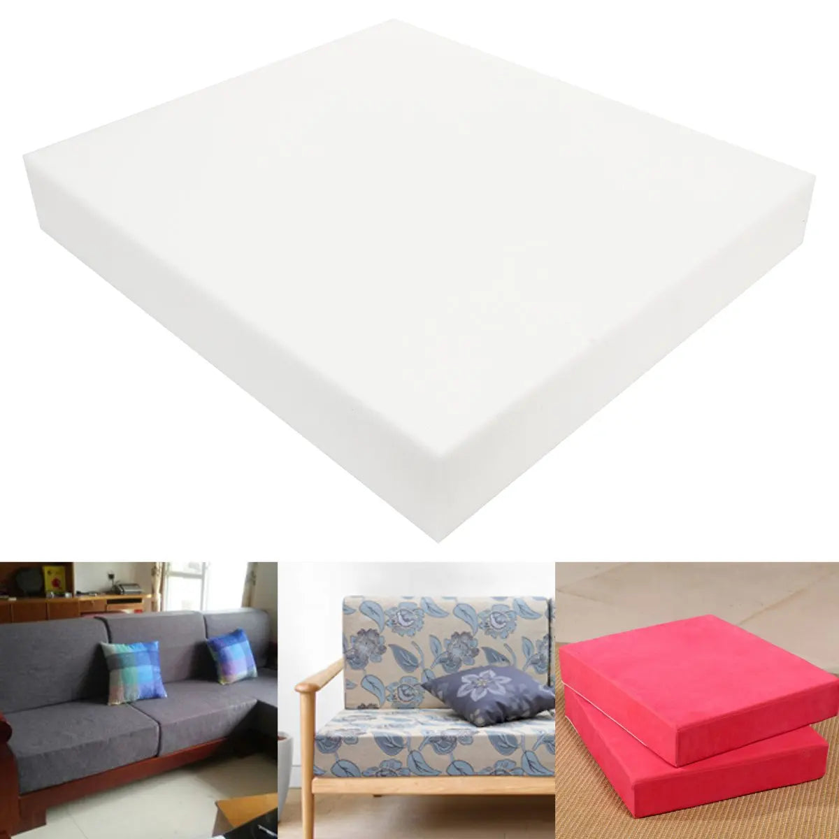 High-Density Foam Seat Cushion Sheet – Square Upholstery Replacement Pad