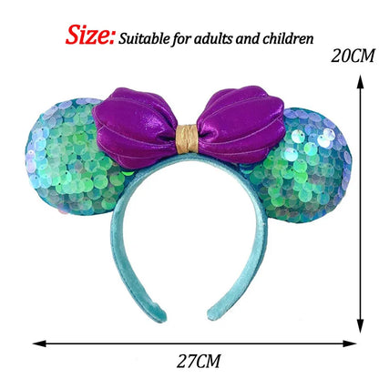 Minnie Mouse Sequin Ears Headband with Bow – Disney Park Style