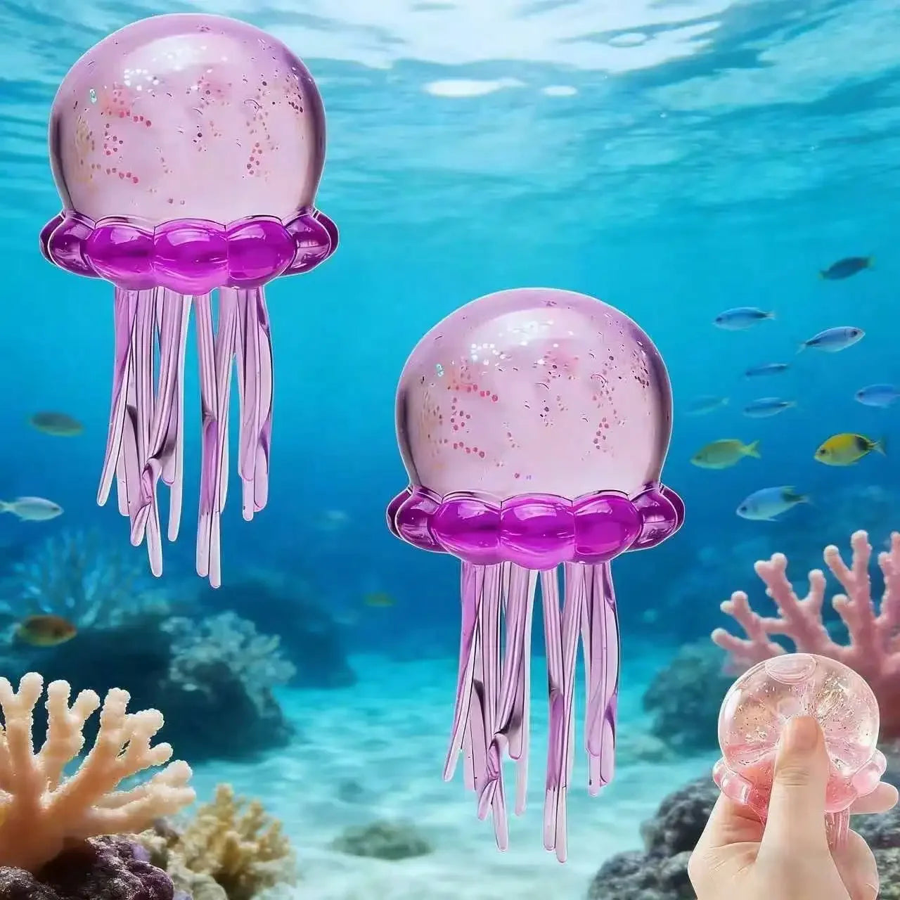 Jellyfish Squishy Sensory Squeeze Toy – Shiny Stress Relief Putty for Kids & Adults