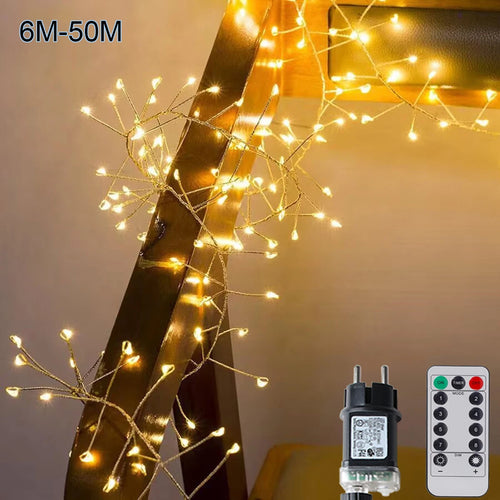 Cluster Firecracker String Lights – Fairy LED Garland 6M–50M