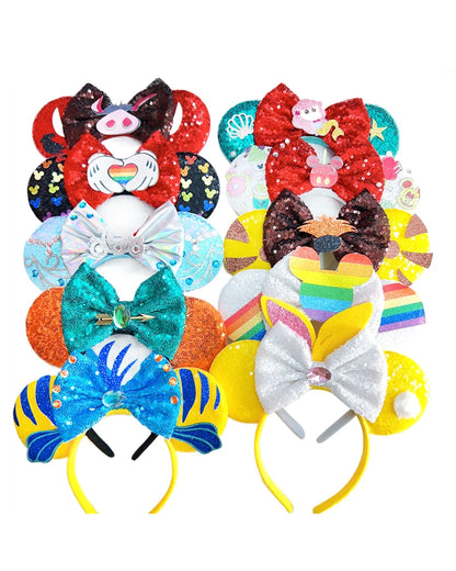 Disney Mouse Ear Headband Sequin Bow for Girls Adults Halloween Party