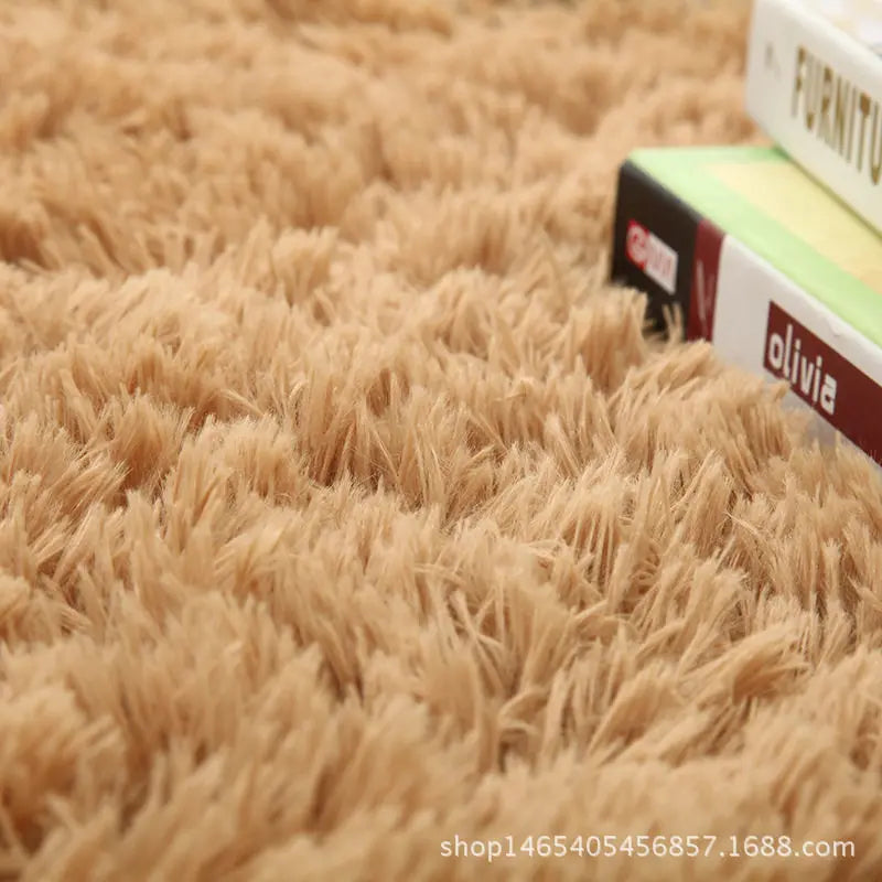Gradient Fluffy Area Rug – Soft Shaggy Carpet for Bedroom & Living Room