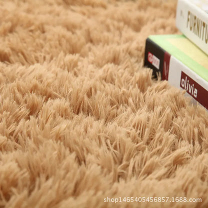Gradient Fluffy Area Rug – Soft Shaggy Carpet for Bedroom & Living Room