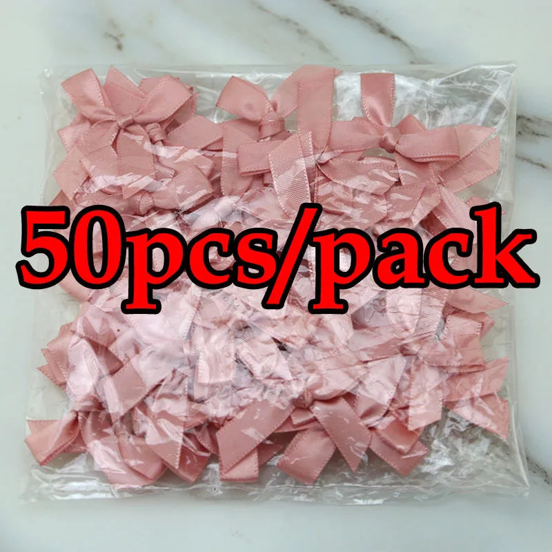 Satin Ribbon Bows 50pcs for DIY Crafts & Gift Wrapping