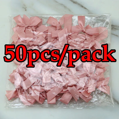 Satin Ribbon Bows 50pcs for DIY Crafts & Gift Wrapping