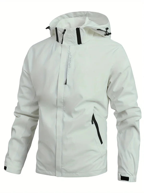 Men's Waterproof Hooded Rain Jacket – Lightweight Windproof Outdoor Raincoat