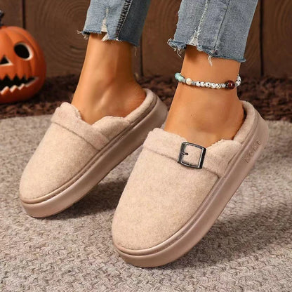 Women's Plush Platform Slippers – Fluffy Indoor House Shoes