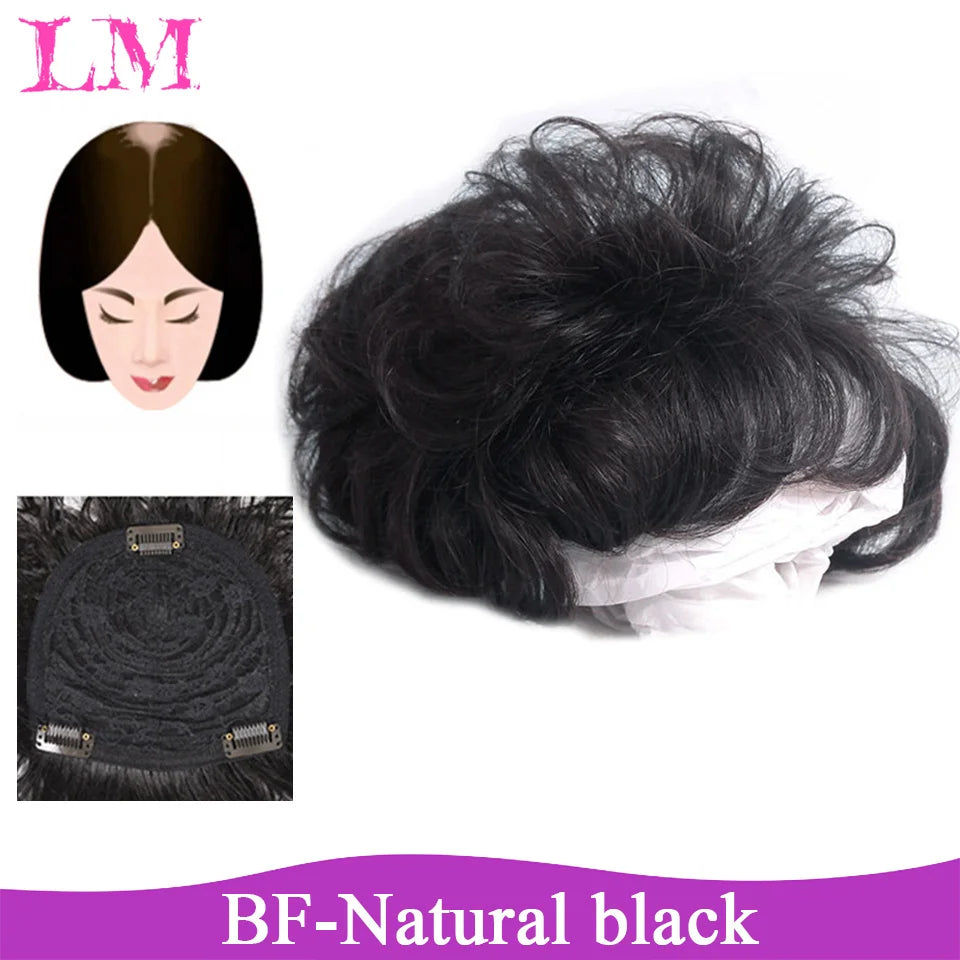 Clip-In Hair Topper with Bangs – Invisible Seamless Crown Coverage